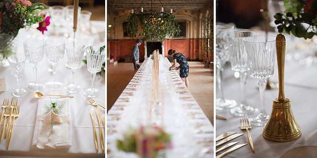 Borddækning til et bryllup