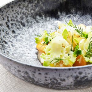 Forret med blomkål og kammuslinger